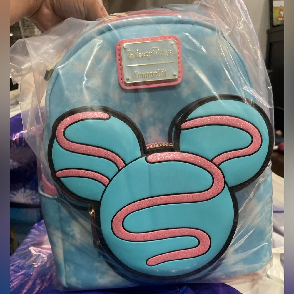 Loungefly Disney Blue and Pink Backpack
